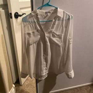 Sheer button-up dress top